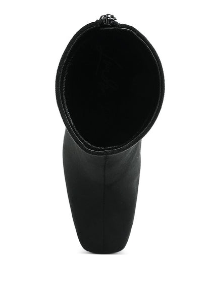 Dimri Square Toe Microfiber Ankle Boots - Tigbul's Variety Fashion Shop
