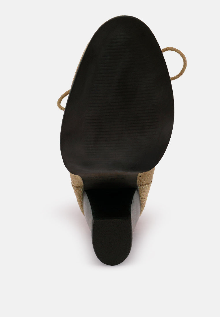 Goose-Feather Antique High Heeled Ankle Boot - Tigbul's Variety Fashion Shop