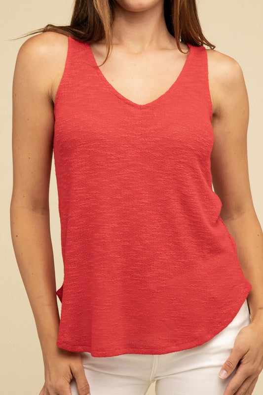 V Neck Sleeveless Cami Top - Tigbul's Variety Fashion Shop