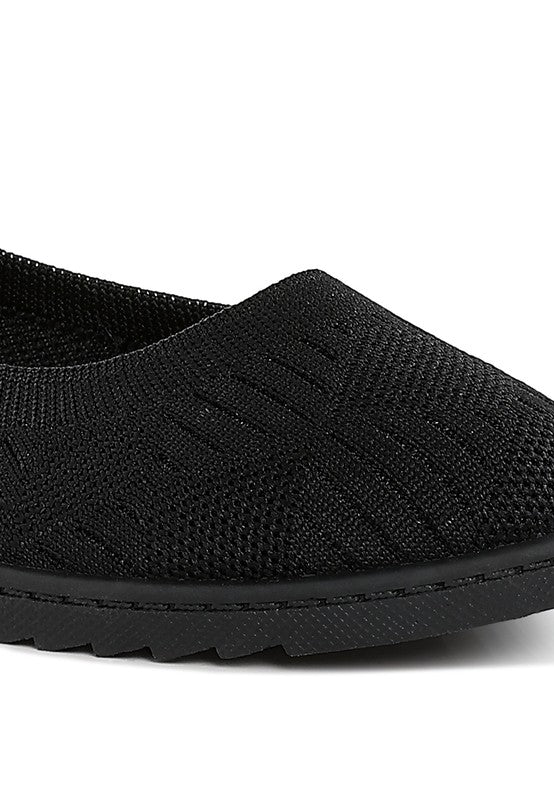 Lubna Knitted Flat Ballet Flats - Tigbul's Variety Fashion Shop