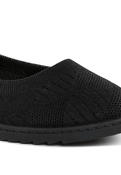 Lubna Knitted Flat Ballet Flats - Tigbul's Variety Fashion Shop