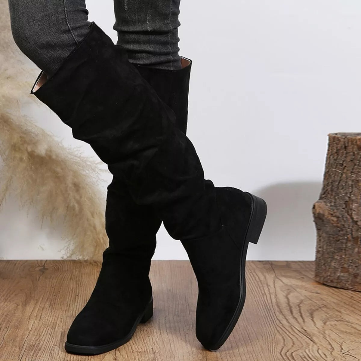 Slouchy Knee High Boots - Tigbul's Variety Fashion Shop