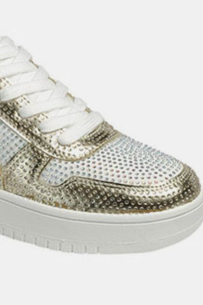 Forever Link Rhinestone Platform Flat Sneakers - Tigbul's Variety Fashion Shop