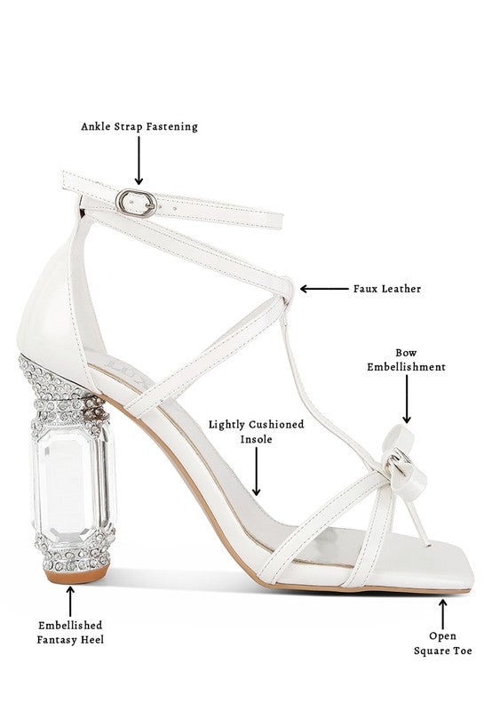 Affluence T Strap Stone Encrusted Heeled Sandal - Tigbul's Variety Fashion Shop