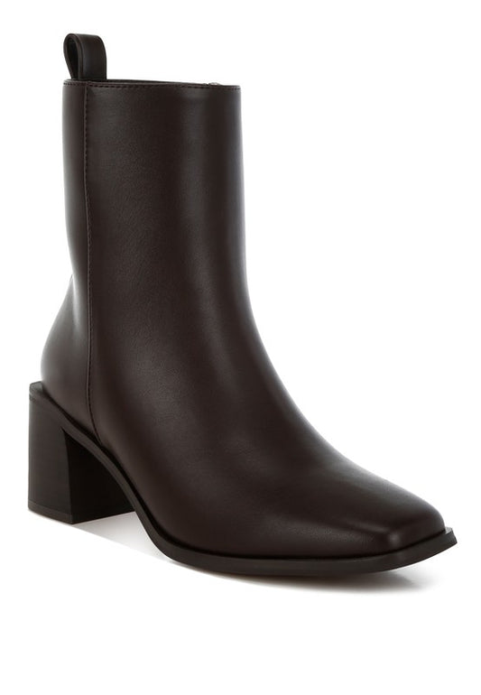 Muskox Square Toe Faux Leather Boots - Tigbul's Variety Fashion Shop