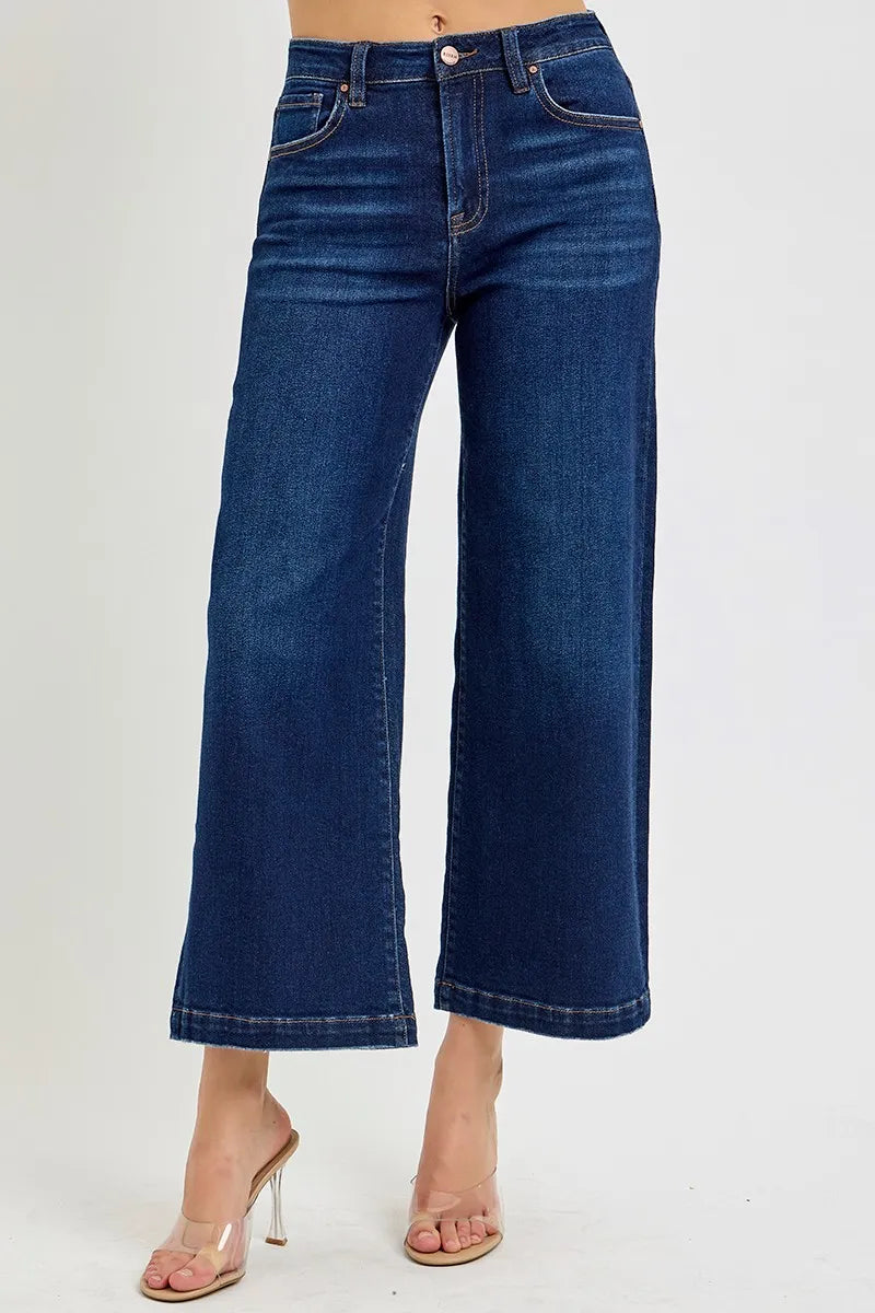 RISEN High Rise Crop Wide Jeans - Tigbul's Variety Fashion Shop