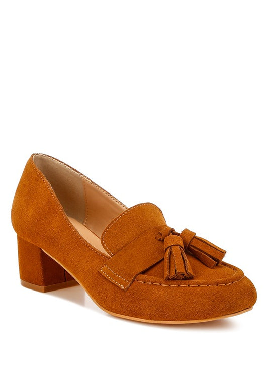 Aloha Tassels Detail Genuine Suede Loafers - Tigbul's Variety Fashion Shop