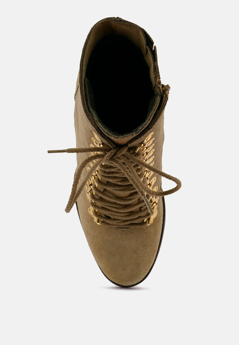 Goose-Feather Antique High Heeled Ankle Boot - Tigbul's Variety Fashion Shop