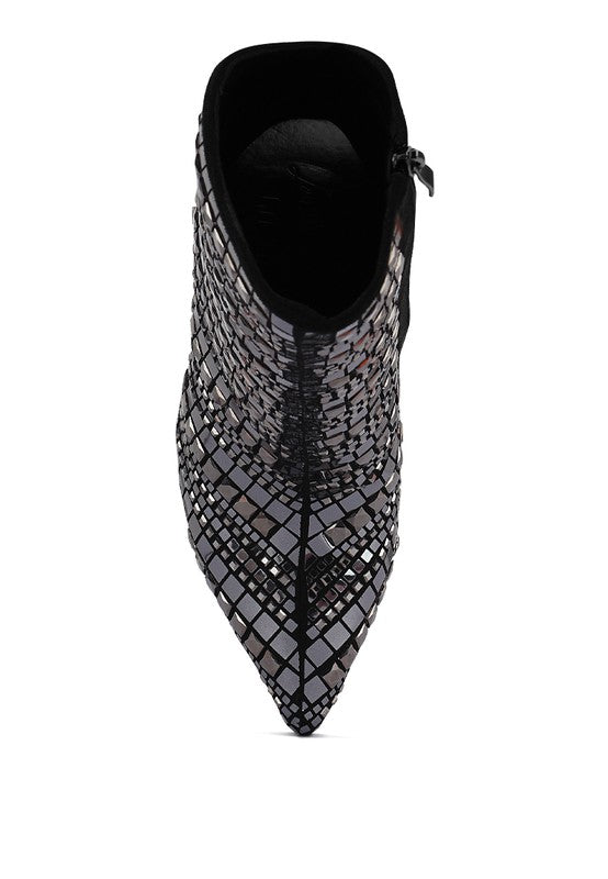 Extravagance Mirror Embellished Stiletto Boots - Tigbul's Variety Fashion Shop