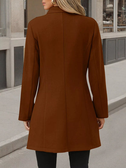 Button Up Long Sleeve Coat - Tigbul's Variety Fashion Shop