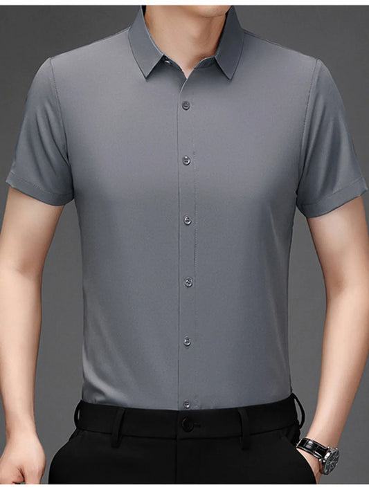 Men's Plus Size Button Up Short Sleeve Shirt - Tigbul's Variety Fashion Shop