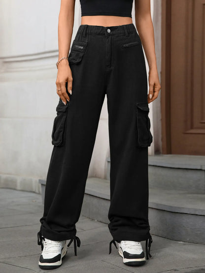 Wide Leg Cargo Jeans - Tigbul's Variety Fashion Shop