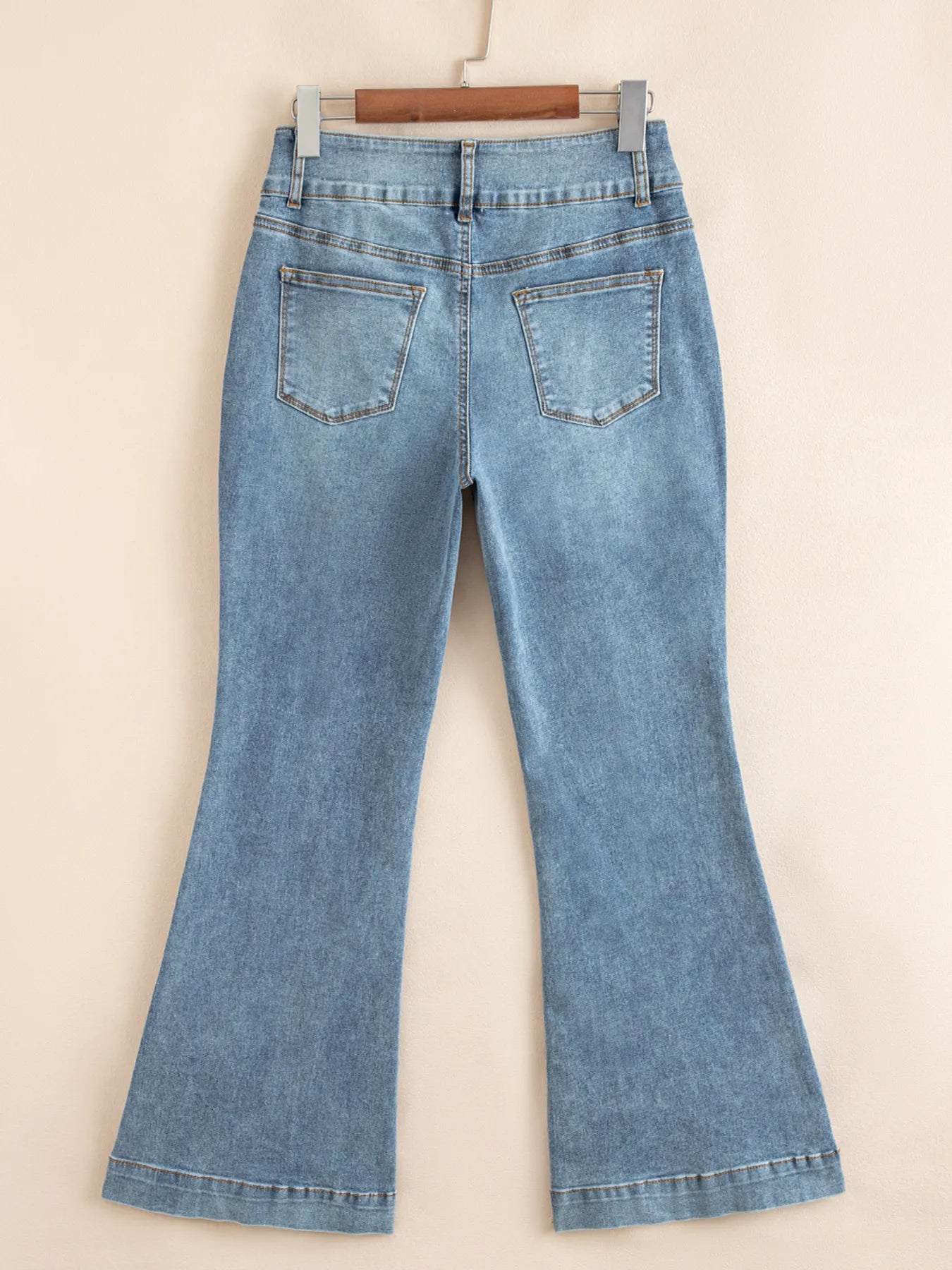 High-Waisted Flare Jeans with Seam Detail - Tigbul's Variety Fashion Shop
