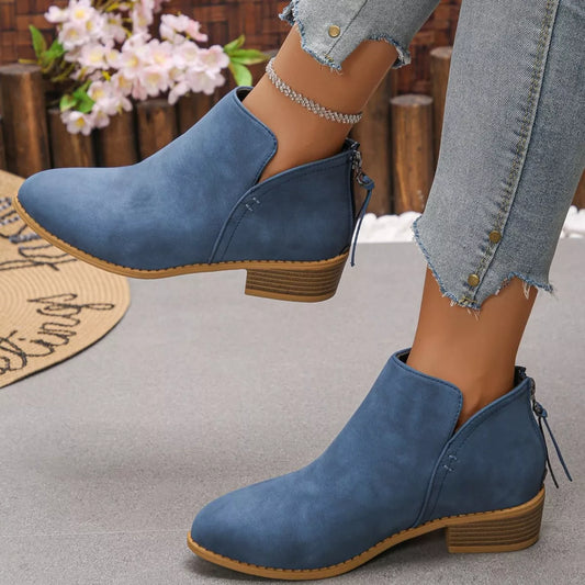 Women's Point Toe Block Heels Boots - Tigbul's Variety Fashion Shop