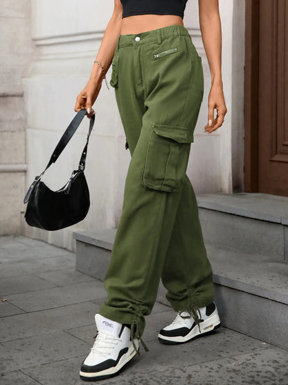Wide Leg Cargo Jeans - Tigbul's Variety Fashion Shop