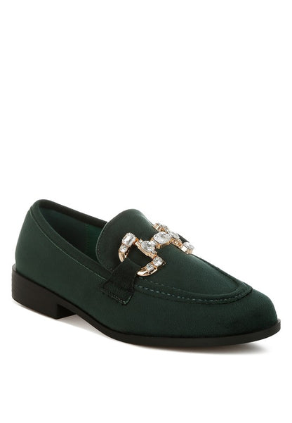 Maestro Diamante Embellished Horsebit Loafers - Tigbul's Variety Fashion Shop