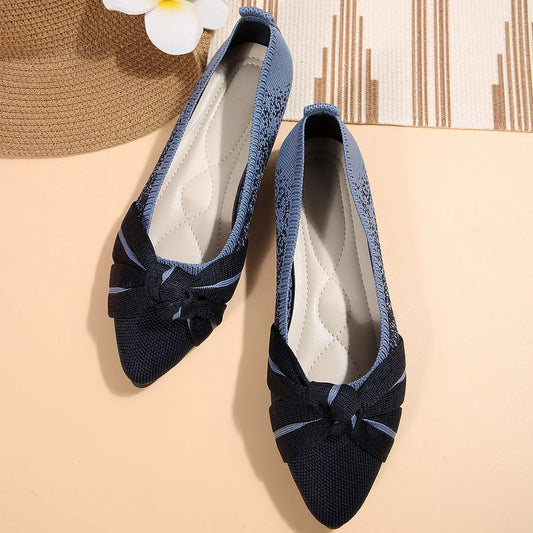 Contrast Point Toe Flats Slip-Ons - Tigbul's Variety Fashion Shop