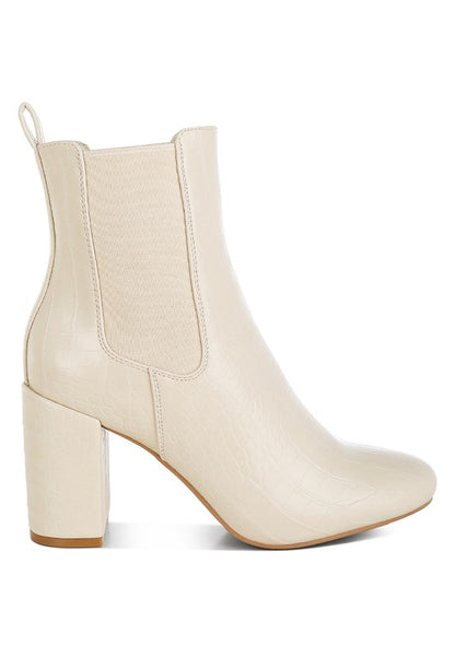 Babbel Faux Leather Block Heel Ankle Boots - Tigbul's Variety Fashion Shop