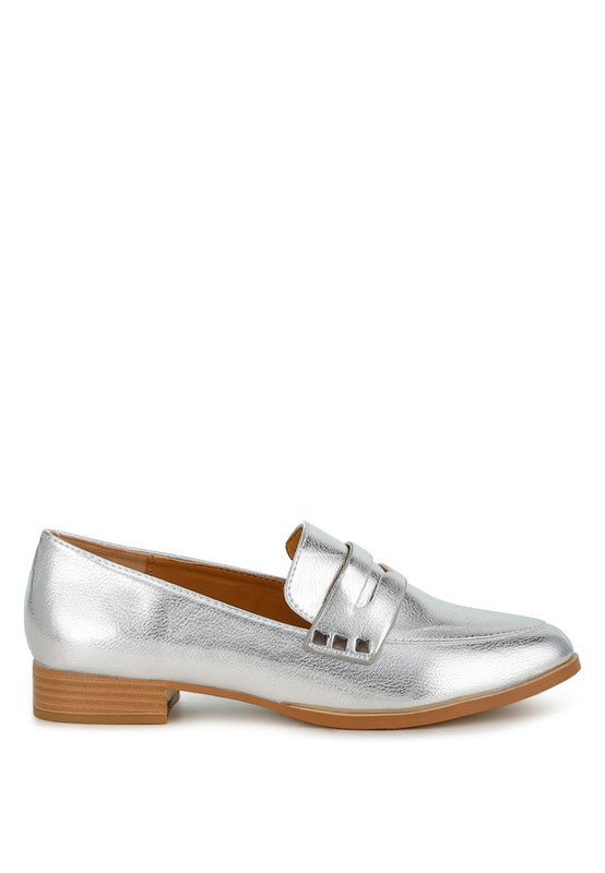 Potania Penny Strap Metallic Loafers - Tigbul's Variety Fashion Shop