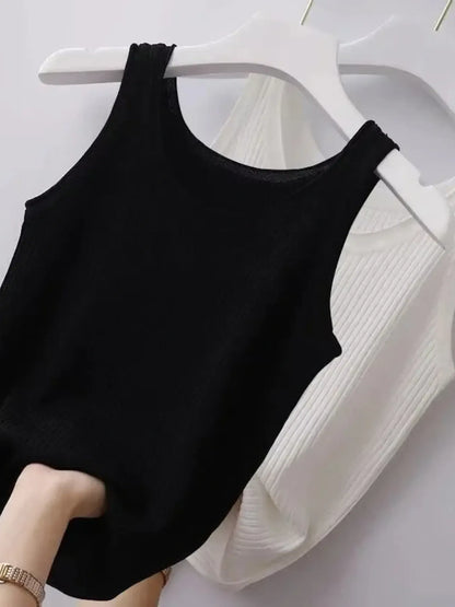 Plus Size Ribbed Knit Scoop Neck Tank Top - Tigbul's Variety Fashion Shop