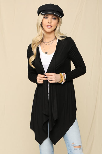 Celeste Full Size Open Front Knit Cardigan - Tigbul's Variety Fashion Shop