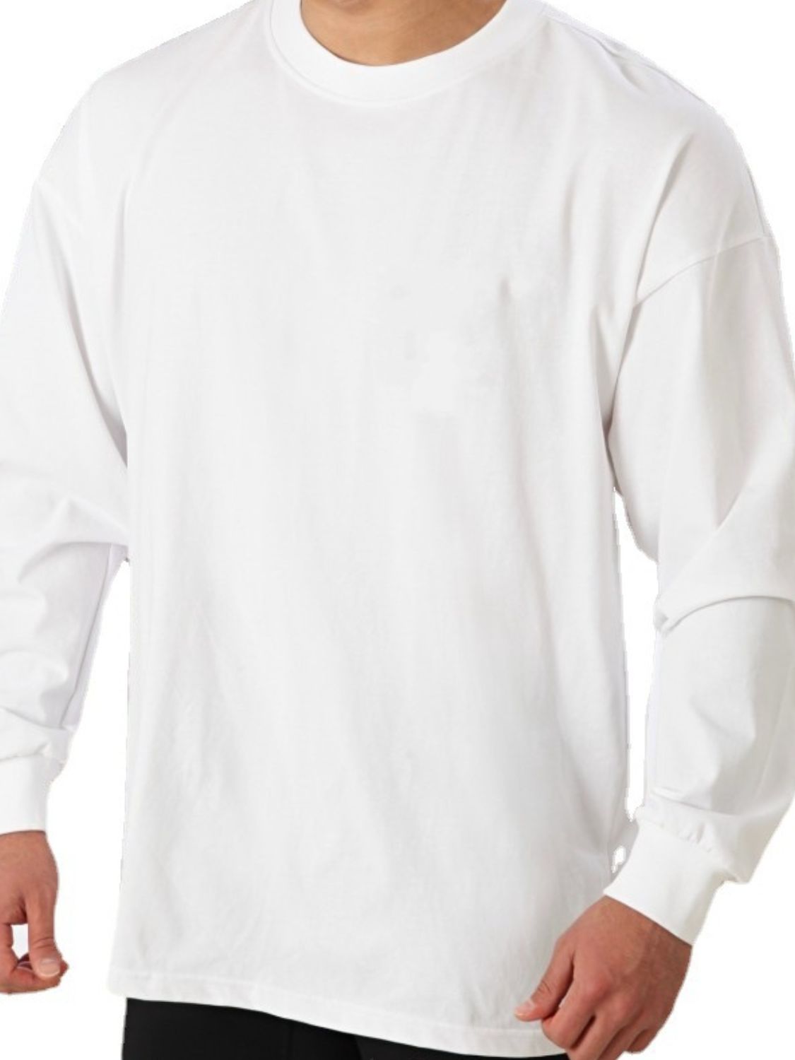 Men's Plus Size Round Neck Long Sleeve T-Shirt - Tigbul's Variety Fashion Shop