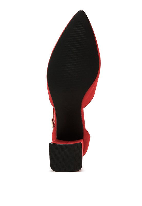 Rozita Microfiber Block Heel Sandals - Tigbul's Variety Fashion Shop