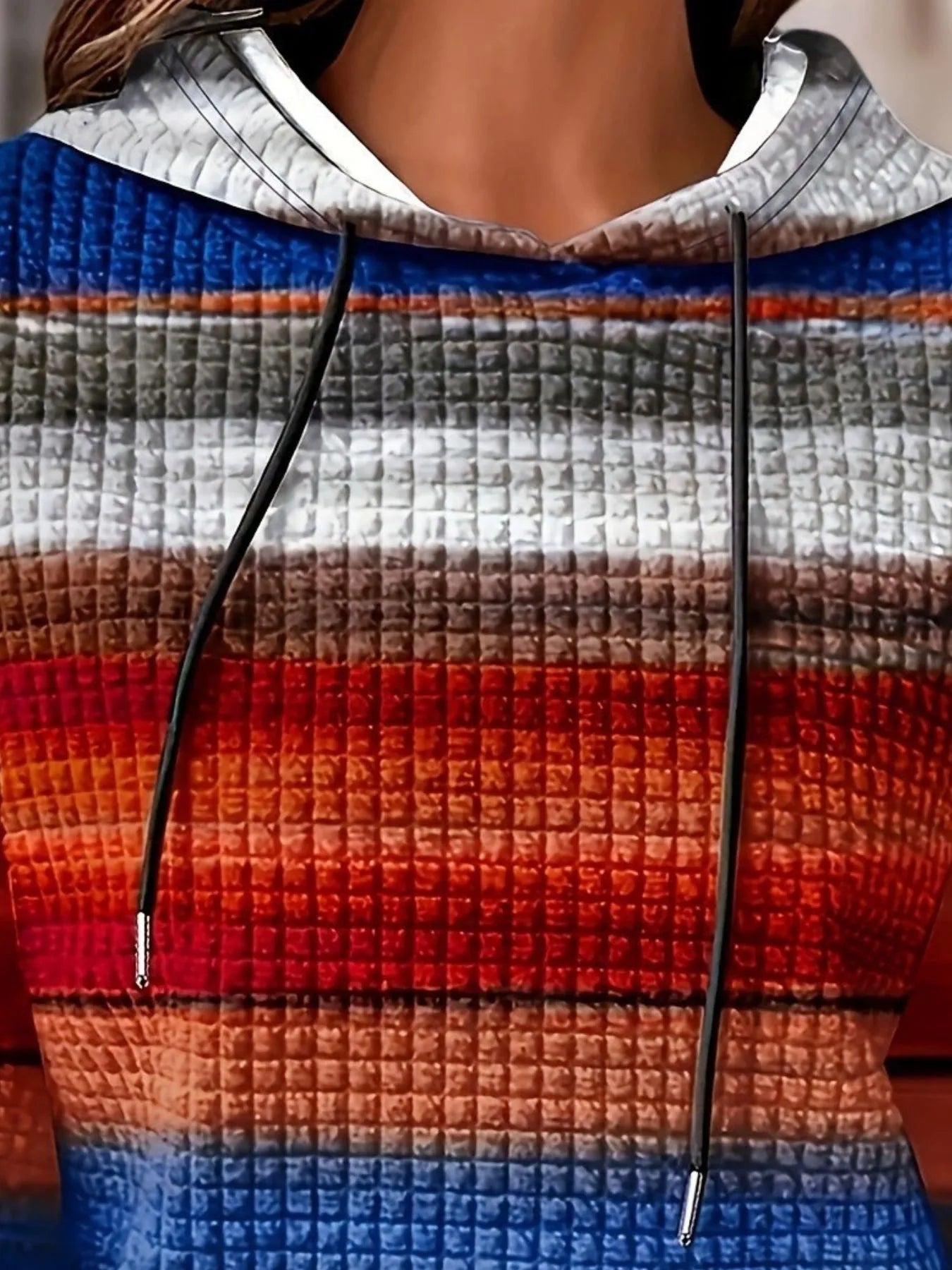 Drawstring Striped Kangaroo Pocket Hoodie - Tigbul's Variety Fashion Shop