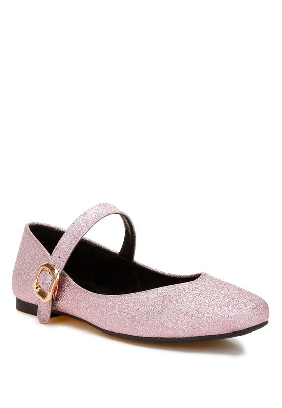 Herma Glitter Pin Buckle Ballerinas - Tigbul's Variety Fashion Shop