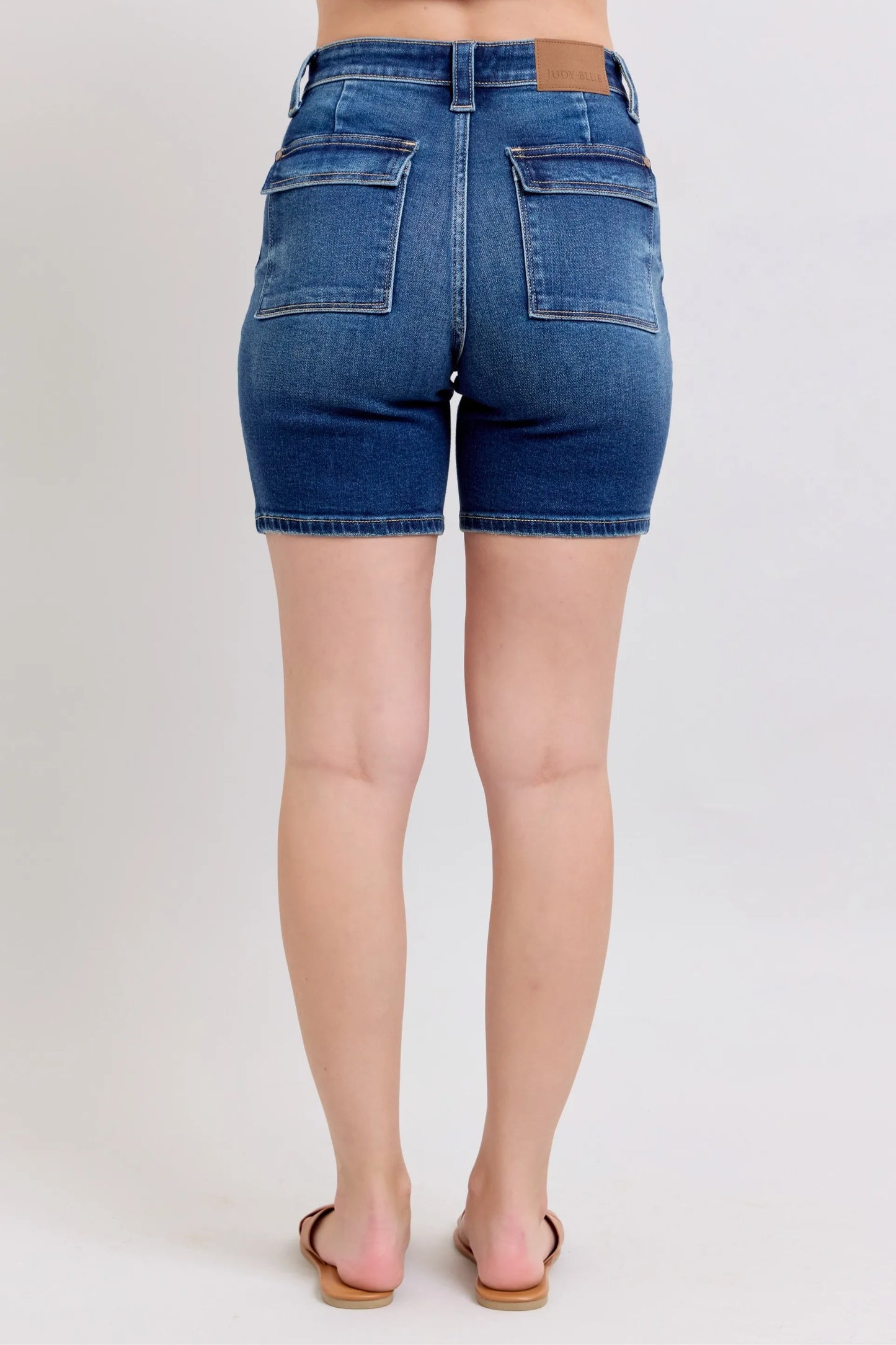 Judy Blue Full Size High Waist Bermudas Jeans W/ Back Flap Pockets Plus Size - Tigbul's Variety Fashion Shop