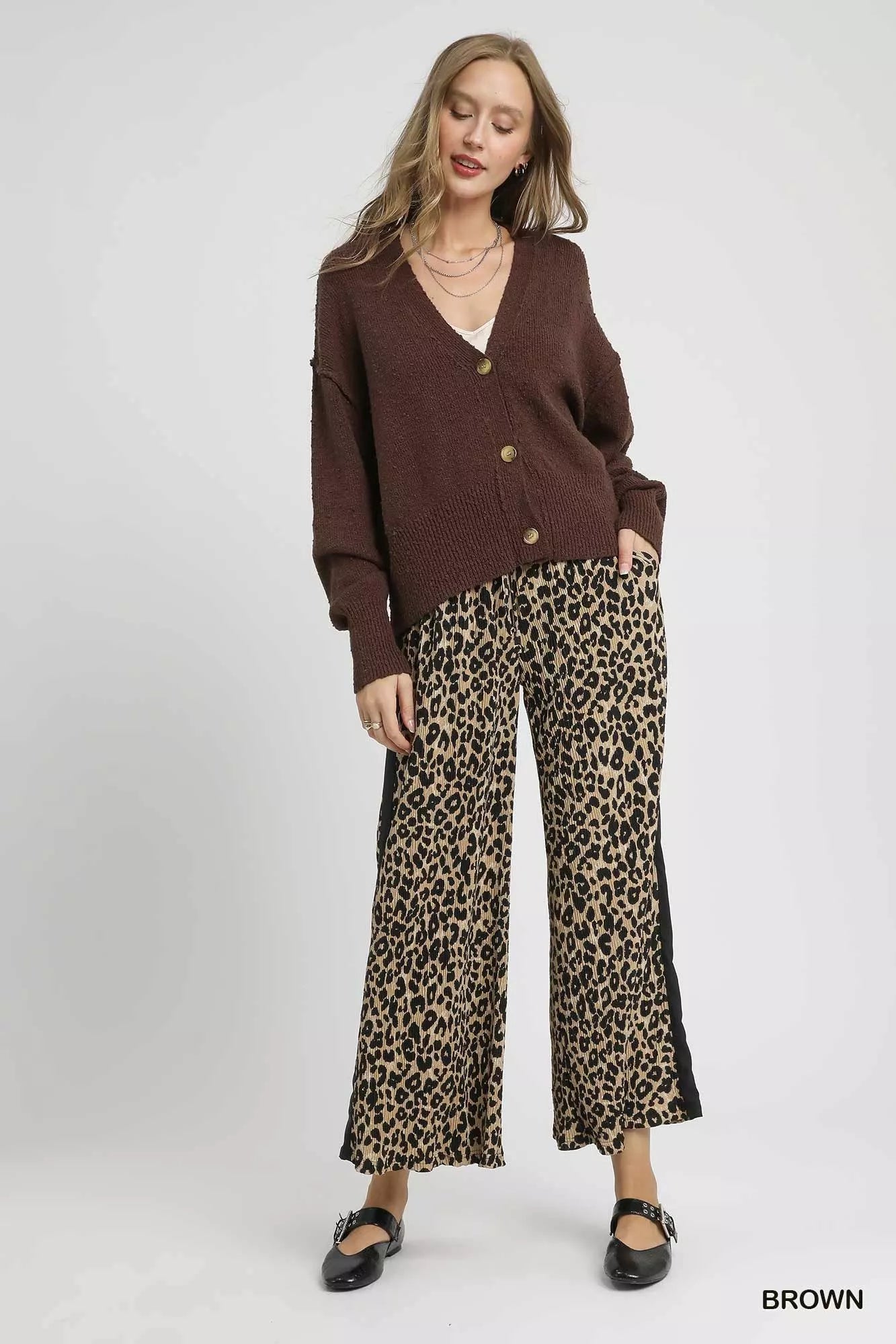 Umgee Button-Front V-Neck Knit Cardigan - Tigbul's Variety Fashion Shop