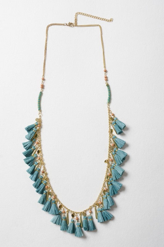 Solid Tassel Chain Fashion Necklace - Tigbuls Variety Fashion