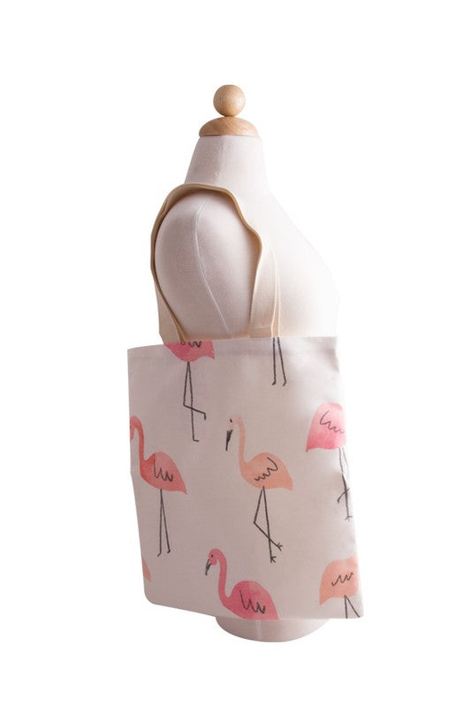 FLAMINGO PATTERN TOTE BAG - Tigbul's Variety Fashion Shop