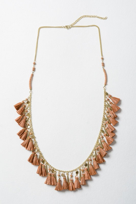 Solid Tassel Chain Fashion Necklace - Tigbuls Variety Fashion