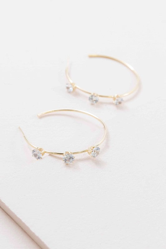 Diamond Studded Hoop Earrings - Tigbuls Variety Fashion