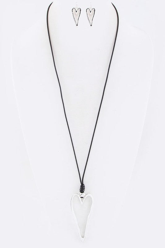 Heart Hoop Pendant Necklace Set - Tigbul's Variety Fashion Shop