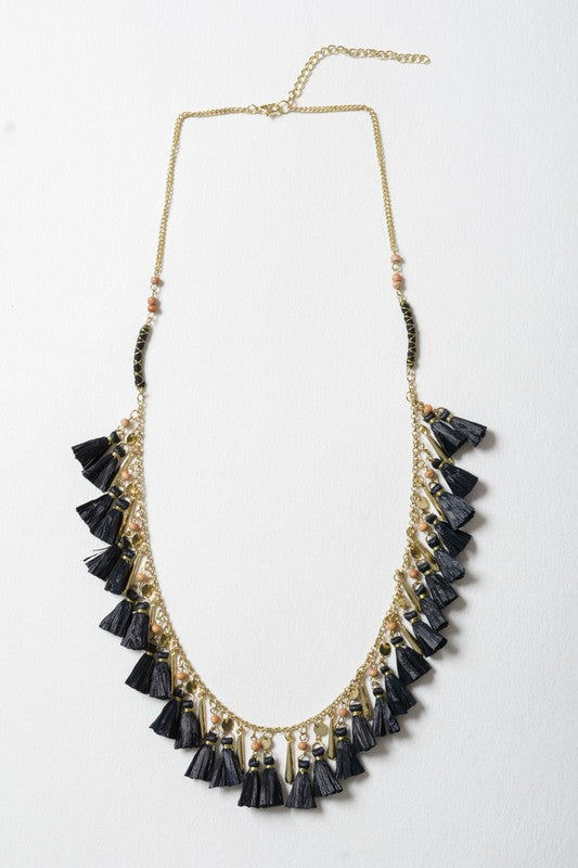 Solid Tassel Chain Fashion Necklace - Tigbuls Variety Fashion