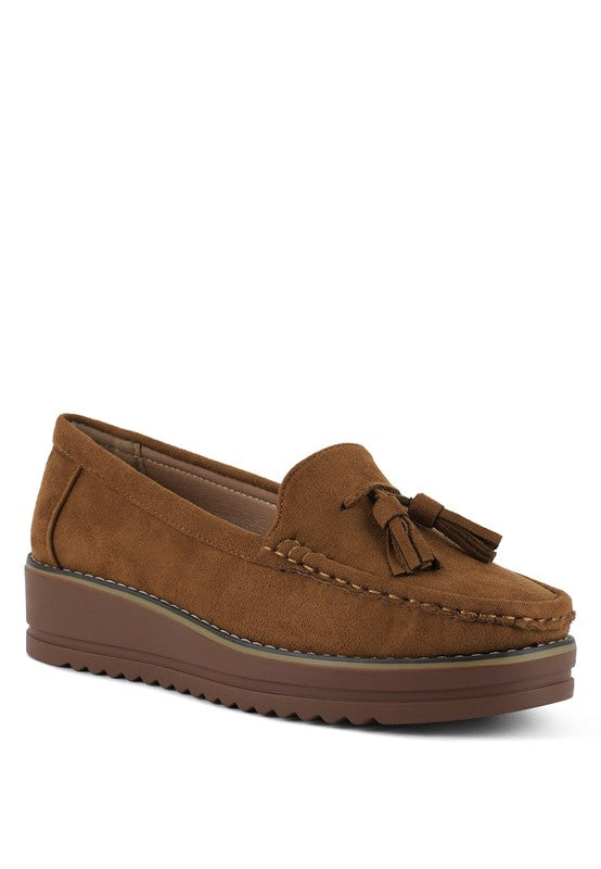 Daiki Platform Lug Sole Tassel Loafers - Tigbul's Variety Fashion Shop