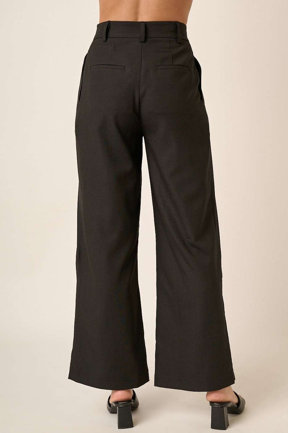 Mittoshop Deep Pleated High Waisted Wide Leg Pants - Tigbul's Variety Fashion Shop