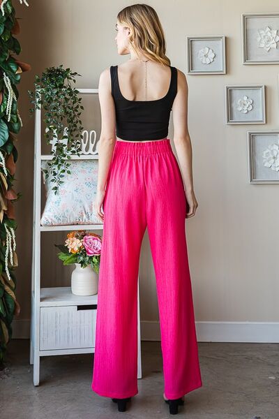 Front Tie Pants with Paperbag Waistband - Tigbul's Variety Fashion Shop