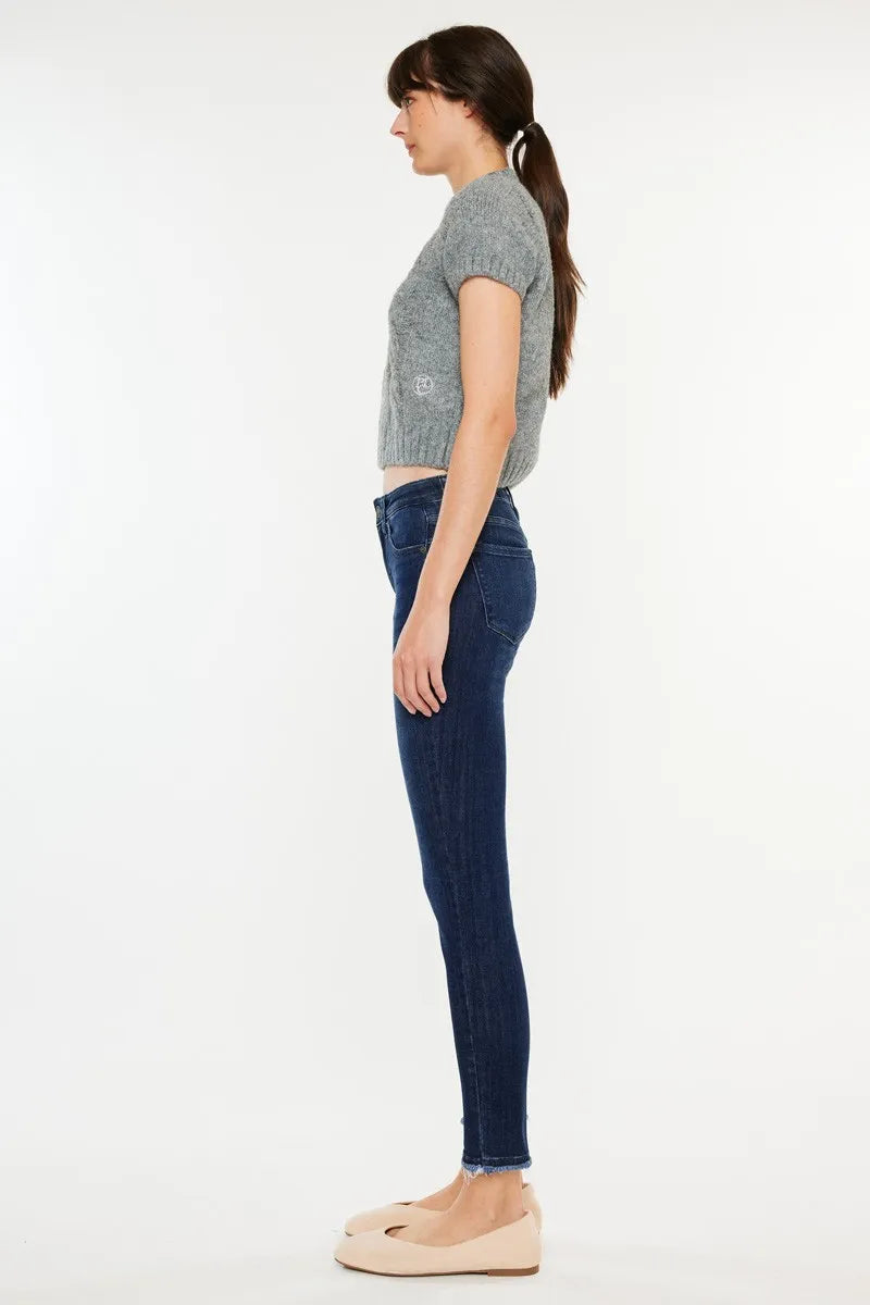 Kancan High-Rise Slim Fit Raw Hem Ankle Jeans - Tigbul's Variety Fashion Shop