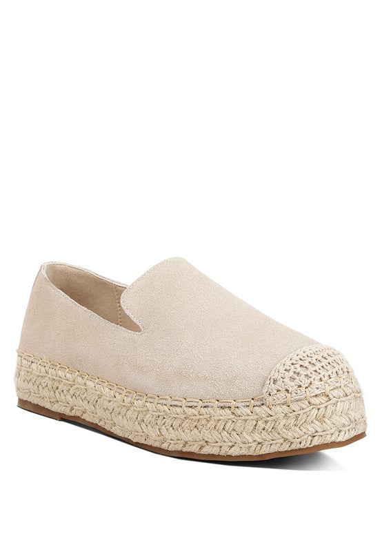 Ellerie Suede Flatform Heel Espadrilles - Tigbul's Variety Fashion Shop