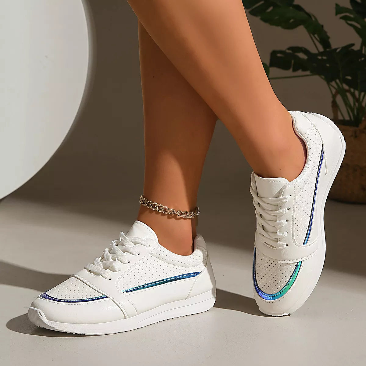 Round Toe Lace Up Sneakers - Tigbul's Variety Fashion Shop