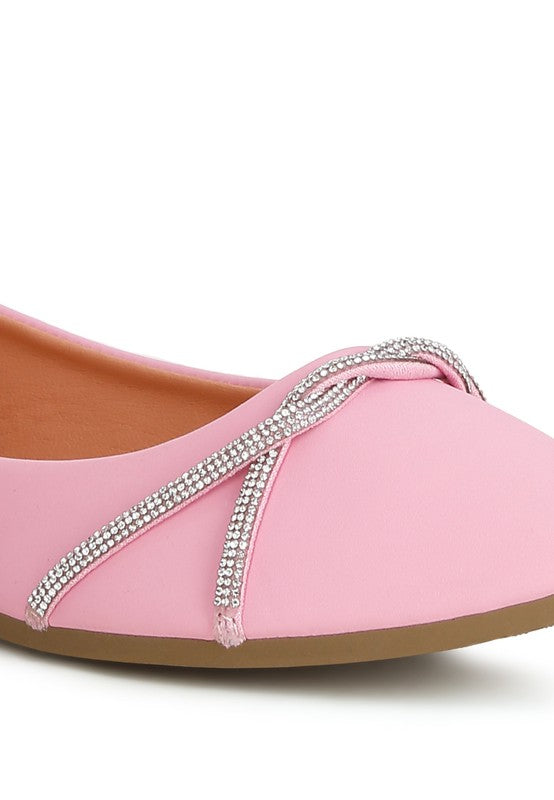 Playasu Rhinestone Faux Leather Ballerinas - Tigbul's Variety Fashion Shop