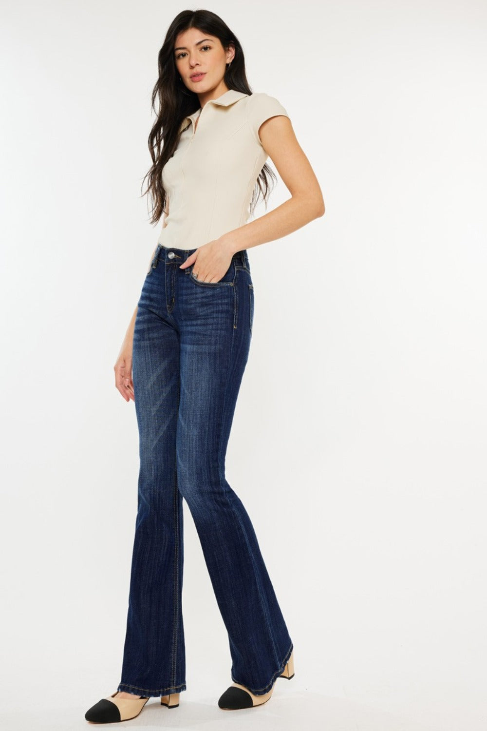 Kancan Full Size Mid Rise Slim Flare Jeans - Tigbul's Variety Fashion Shop