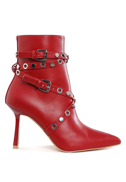 Jaunts Eyelets & Studs Harness Ankle Boots - Tigbul's Variety Fashion Shop