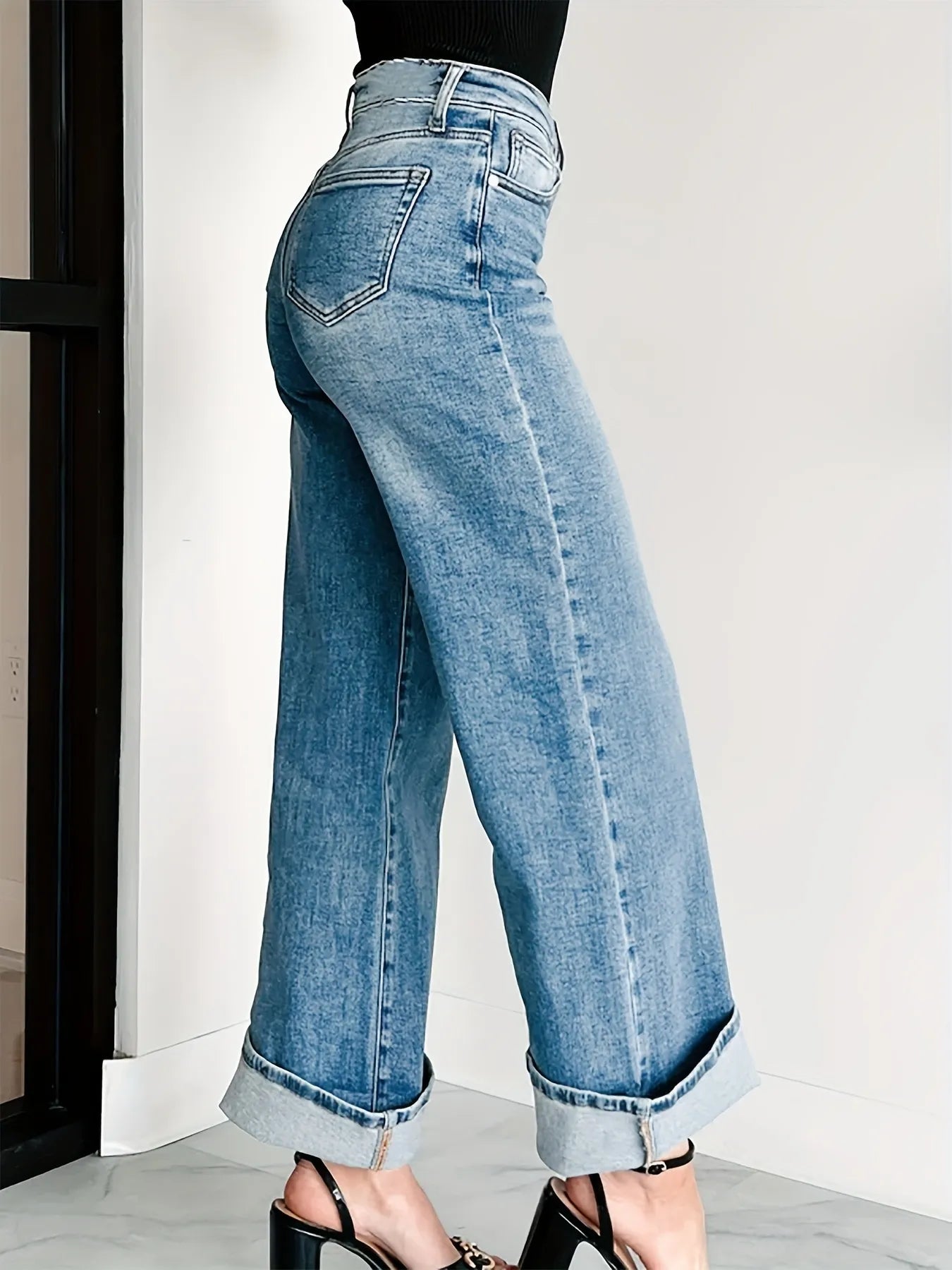 High-Waisted Wide Leg Jeans - Tigbul's Variety Fashion Shop