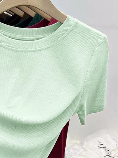 Crew Neck Short Sleeve T-Shirt - Tigbul's Variety Fashion Shop