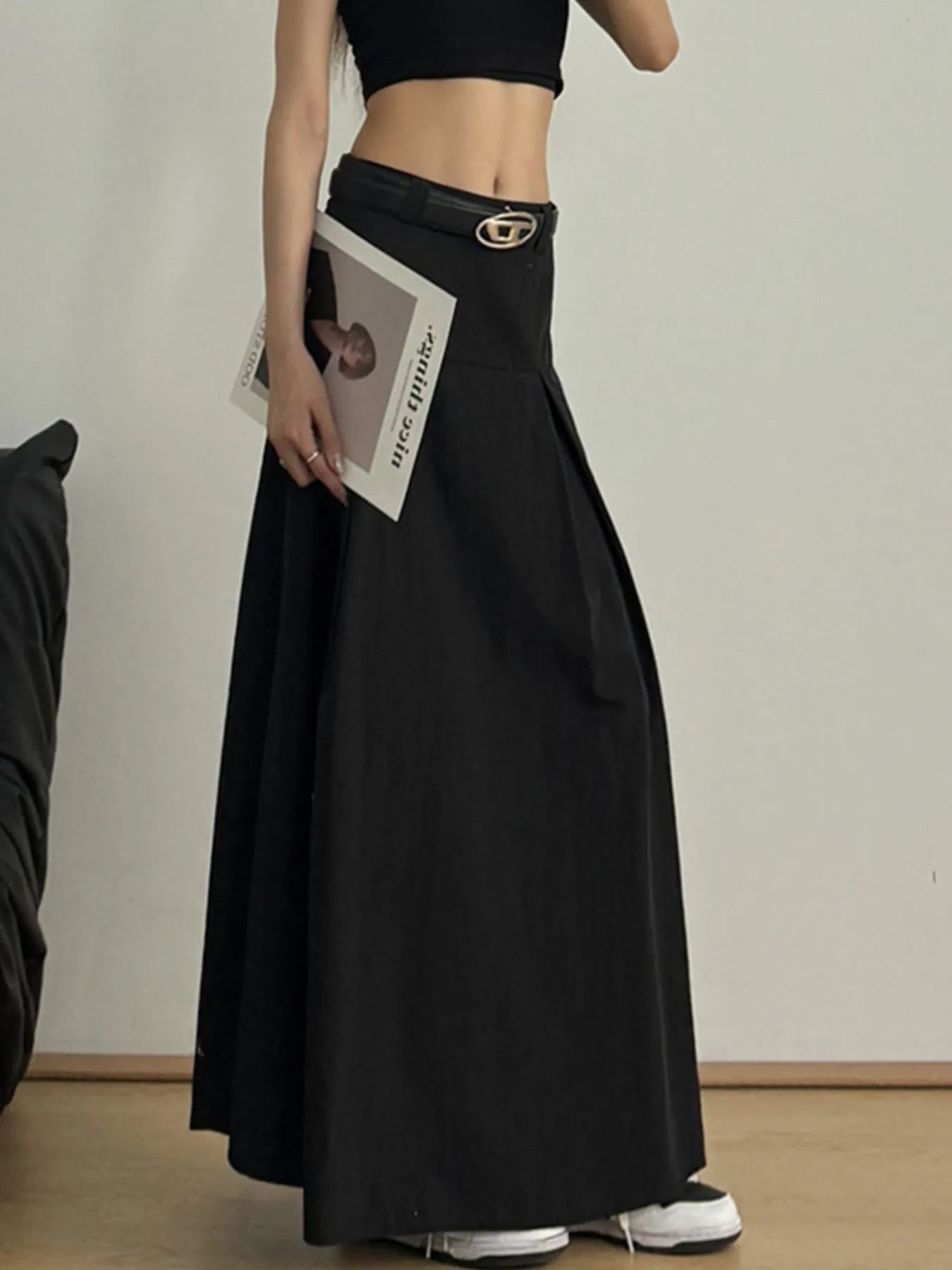 High Waist A-Line Maxi Skirt - Tigbul's Variety Fashion Shop