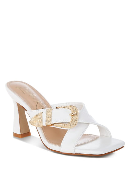Mohaya Engraved Metallic Buckle Sandals - Tigbul's Variety Fashion Shop